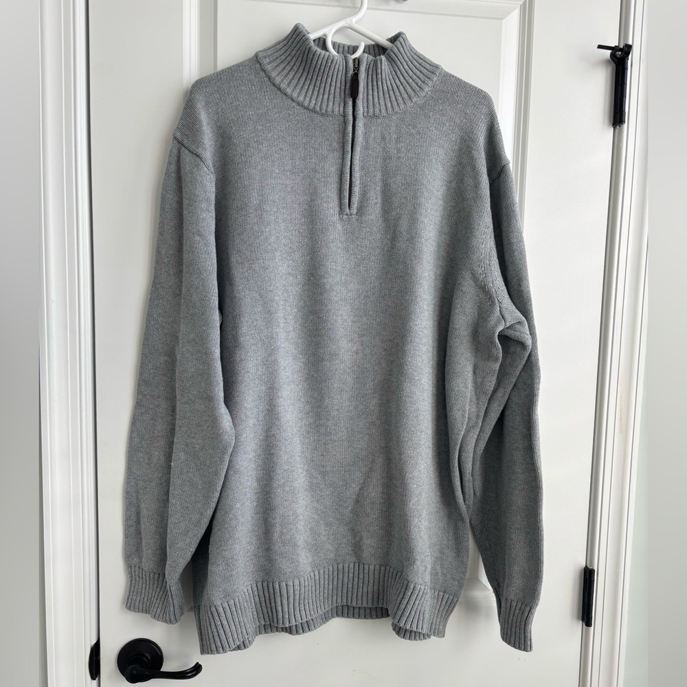 EUC LL Bean Men’s XXLT Tall 100% Cotton Quarter Zip Sweater